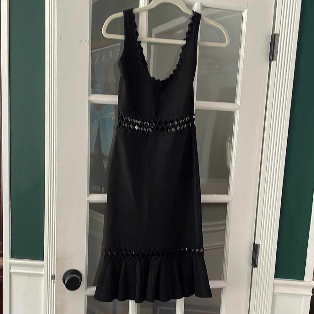 Herve Ledger black dress sz m preowned